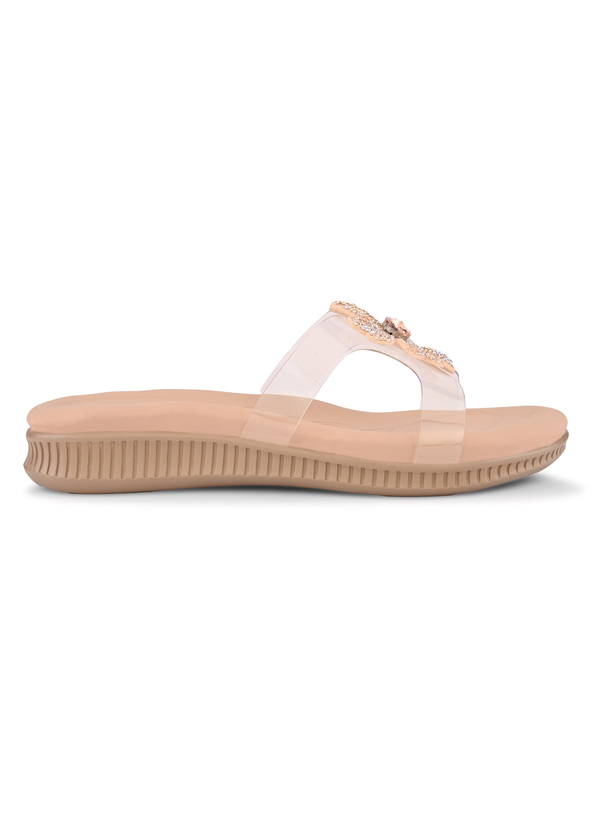 Crystal Floral Transparent Comfort Cushion Slides