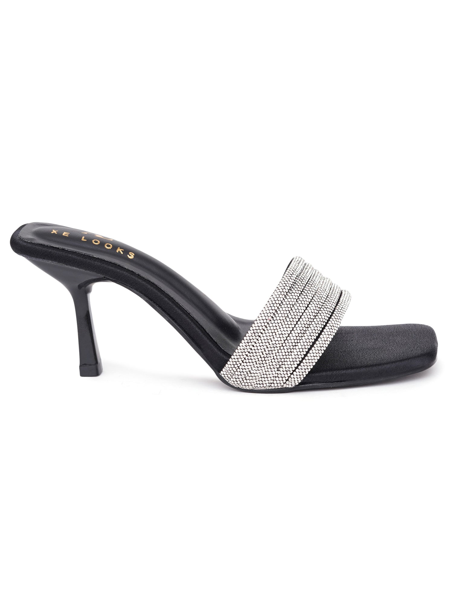 Rhinestone Strap Comfort Heel Sandals