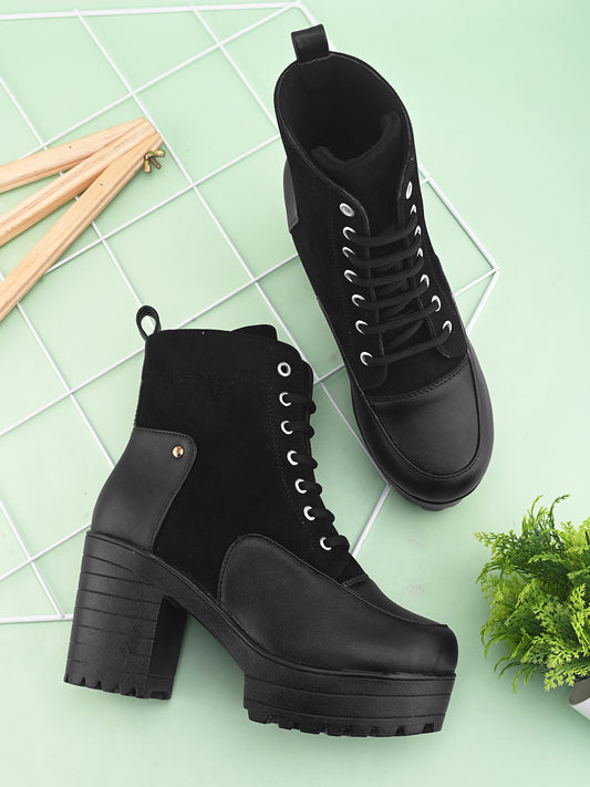 Comfortable & Trendy Attractive Black Block Heel Boots