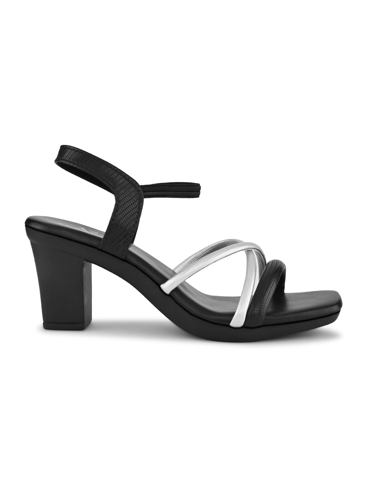 MULTI-STRAP ANKLE SUPPORT SQUARE TOE BLOCK HEEL SANDALS