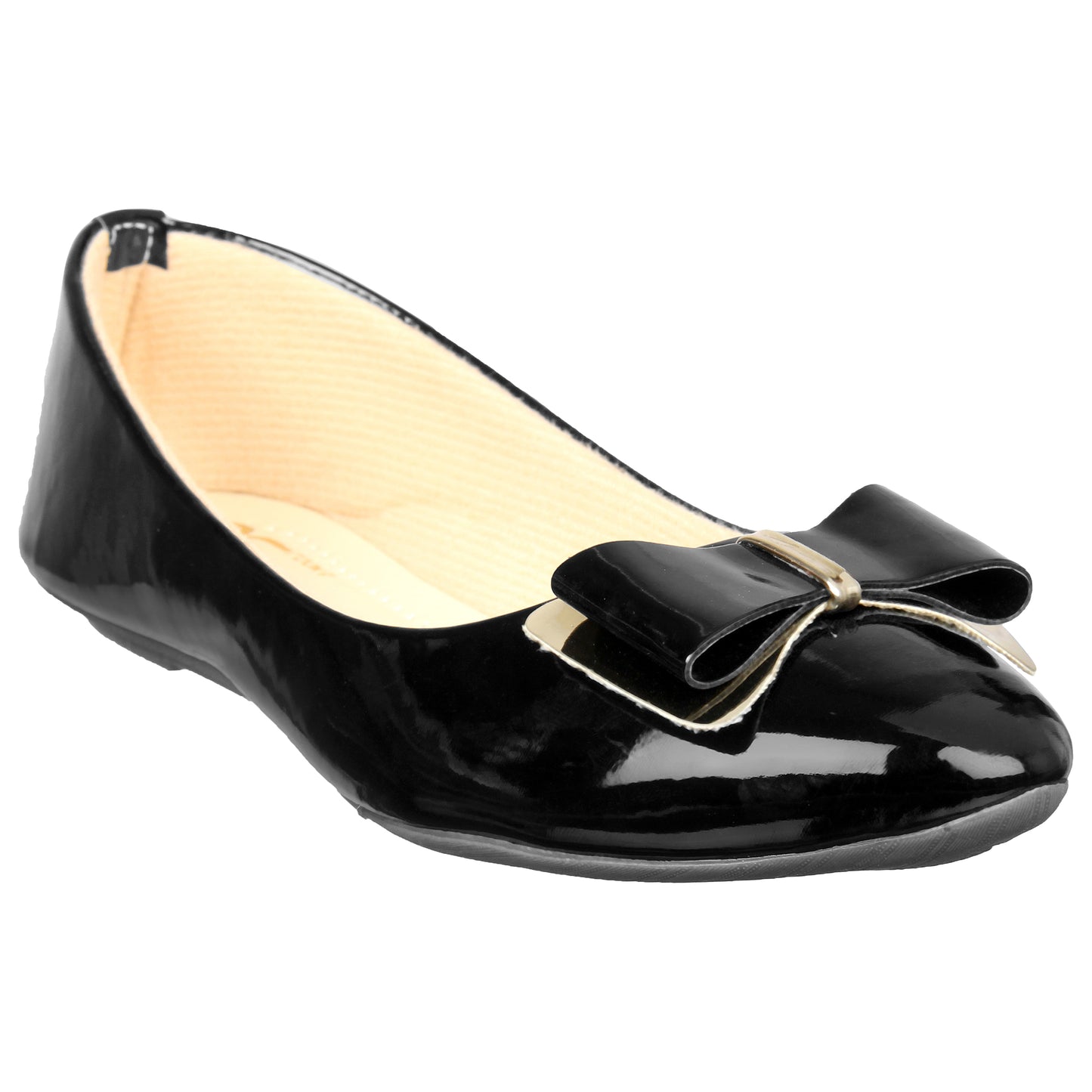 Classic & Timeless Patent Leather Flat Ballerinas With Buckle Design