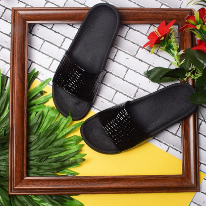 Croco Textured Design Comfortable Daily Use Sliders