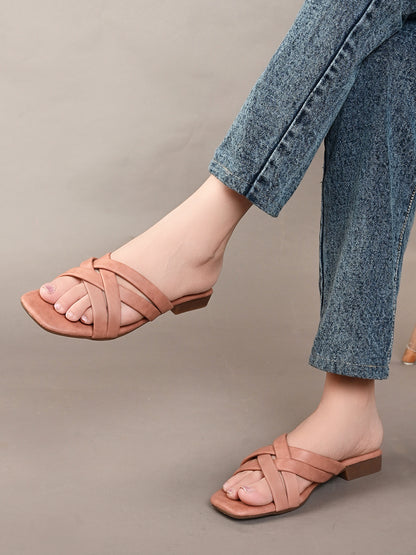 Stylish-Charm-Cross-Strap-Flat-Slippers