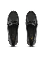 Textured Buckle Accent Chunky Platform Block Heel Loafers