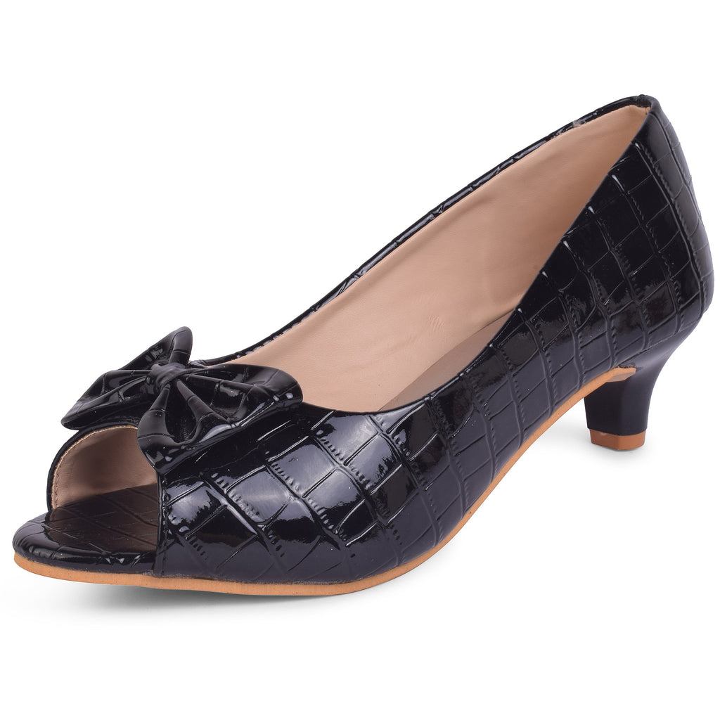 Classy & Poised Peep Toe Slip-On Cone Heeled Ballerinas