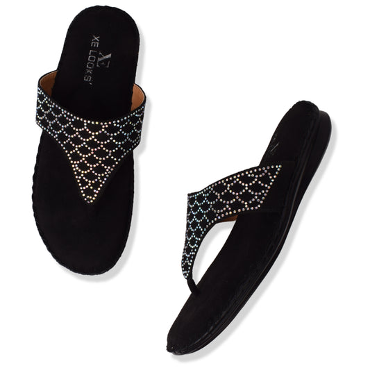 Stunning & Elegant Siroski Design Comfortable Doctor Slippers