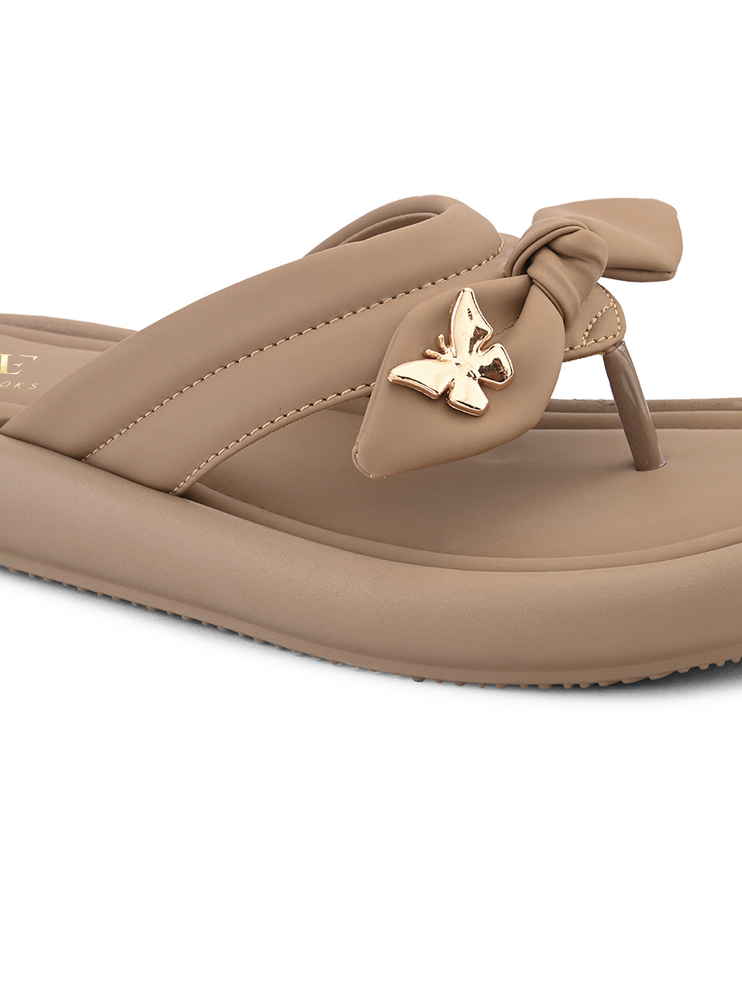 Elegant Bow Detail Embellished Slip-On Flats