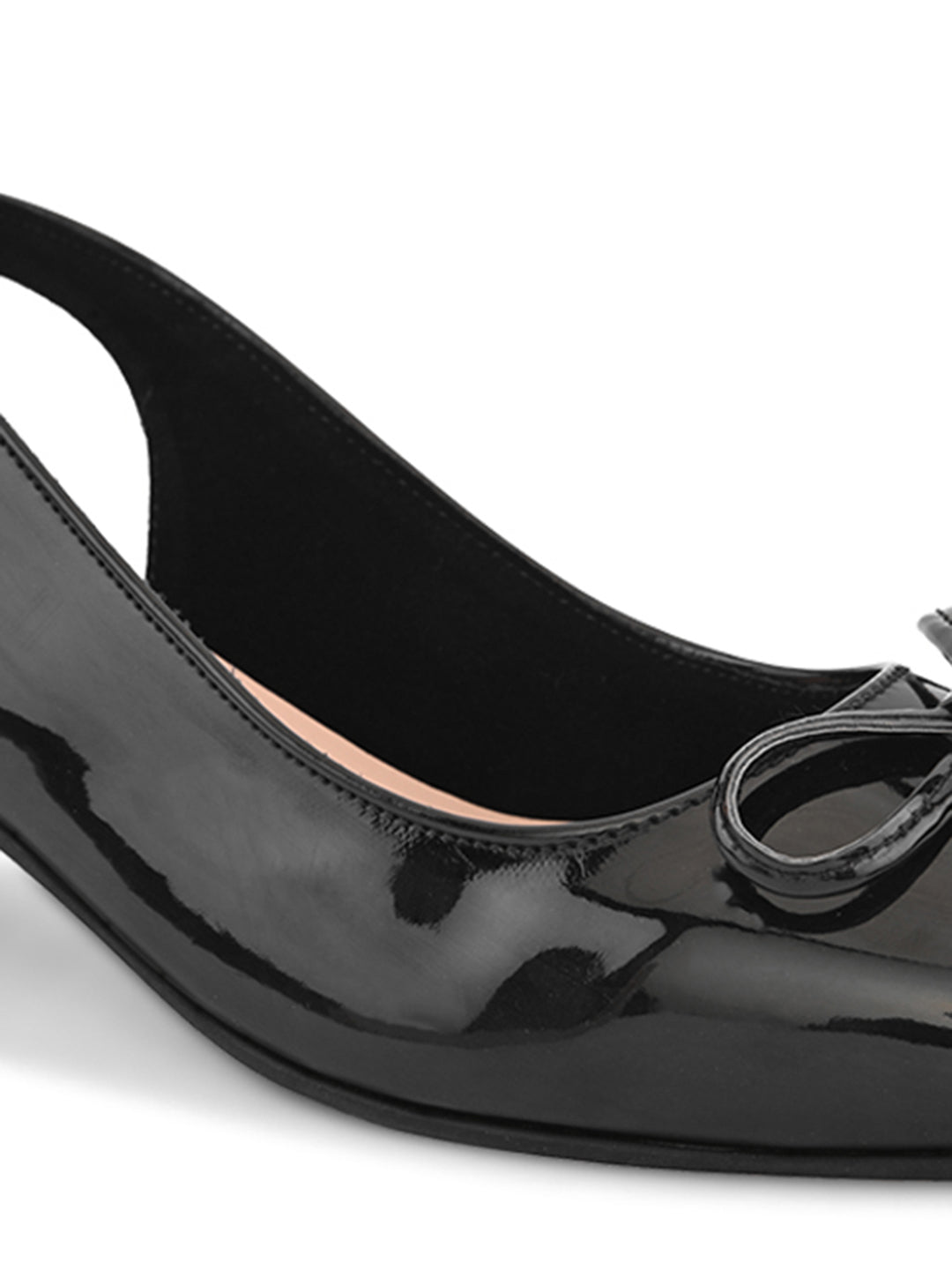 Elegant Bow Detail Slingback Block Heels