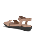Cushioned Metallic Accent Elastic Strap Open Toe Sandals