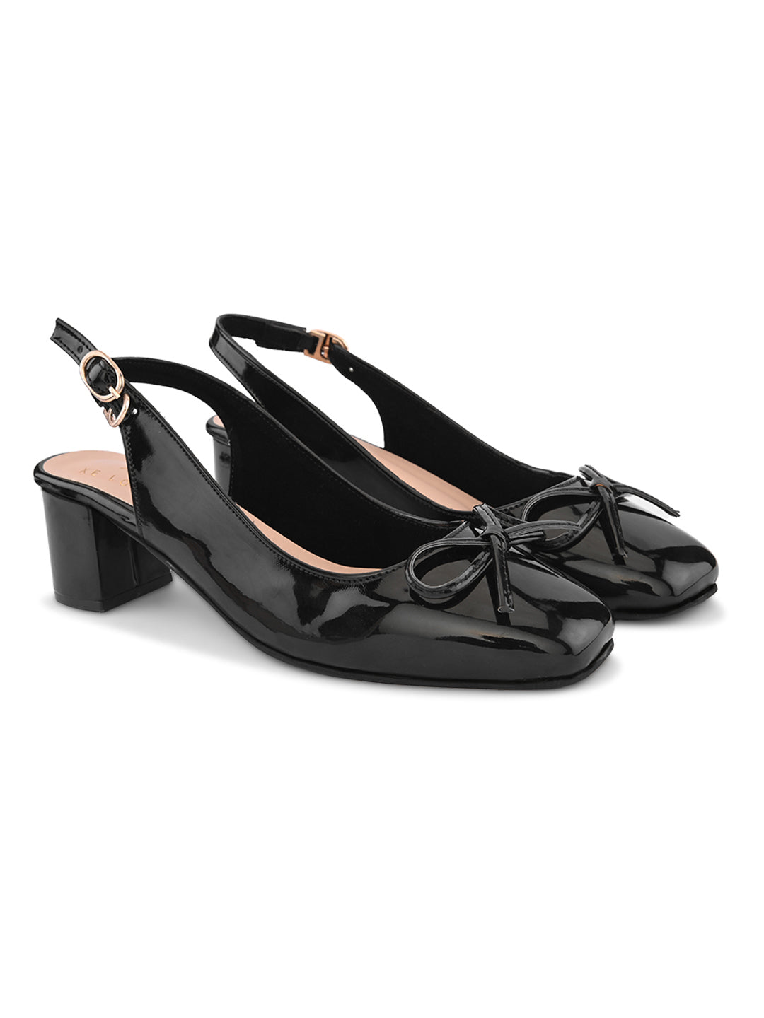 Elegant Bow Detail Slingback Block Heels