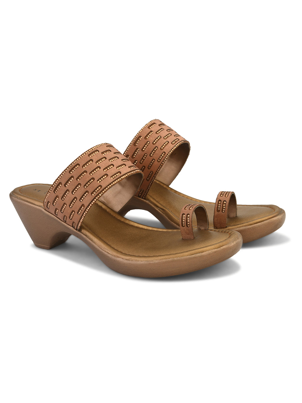 Wedge Toe-Ring Sandals Perforated Pleated Upper Strap