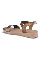 Perforated Front Strap Cushioned Slingback Flat Sandals