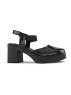 Classic Patent Block Heel Pumps with Backstrap Soft Cushioned Formal Shoes