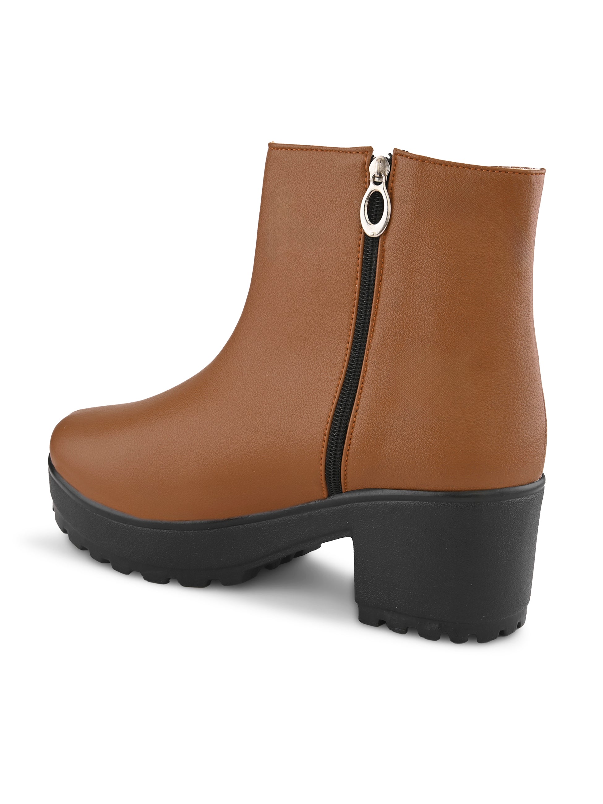 Studded Cutout Accent Platform Block Heel Ankle Boots