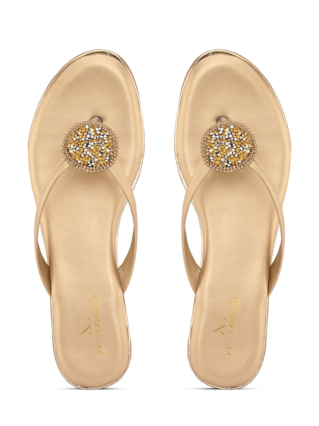 Stone Embellished Fashionable & Comfortable Flat Slippers