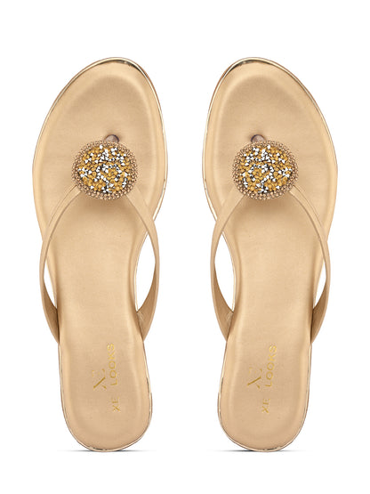 Stone Embellished Fashionable & Comfortable Flat Slippers