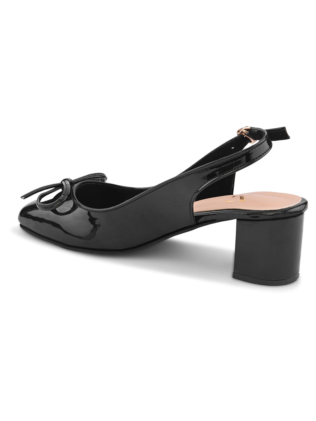 Elegant Bow Detail Slingback Block Heels