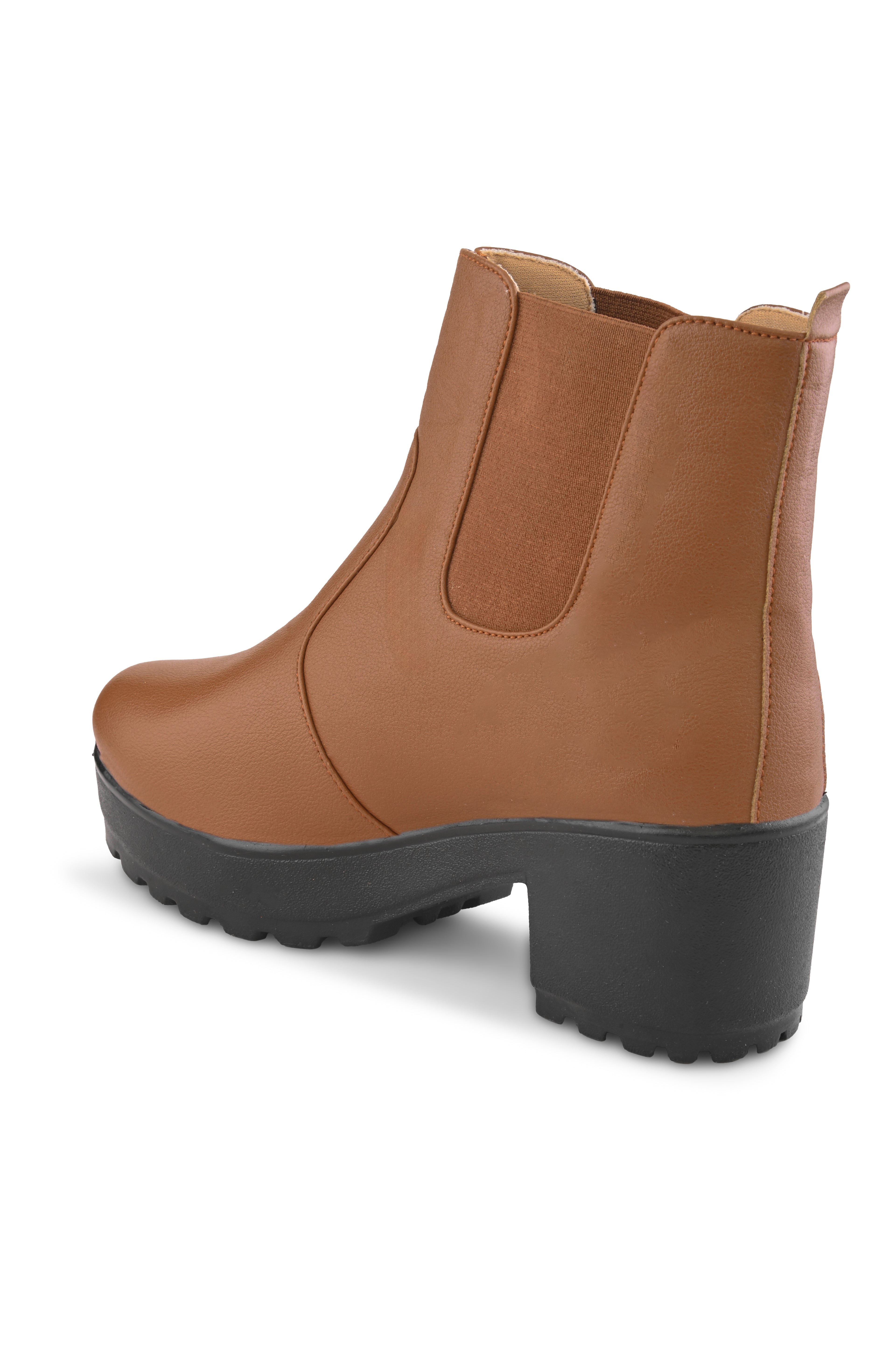 Minimalist Elastic Panel Chunky Block Heel Chelsea Boots