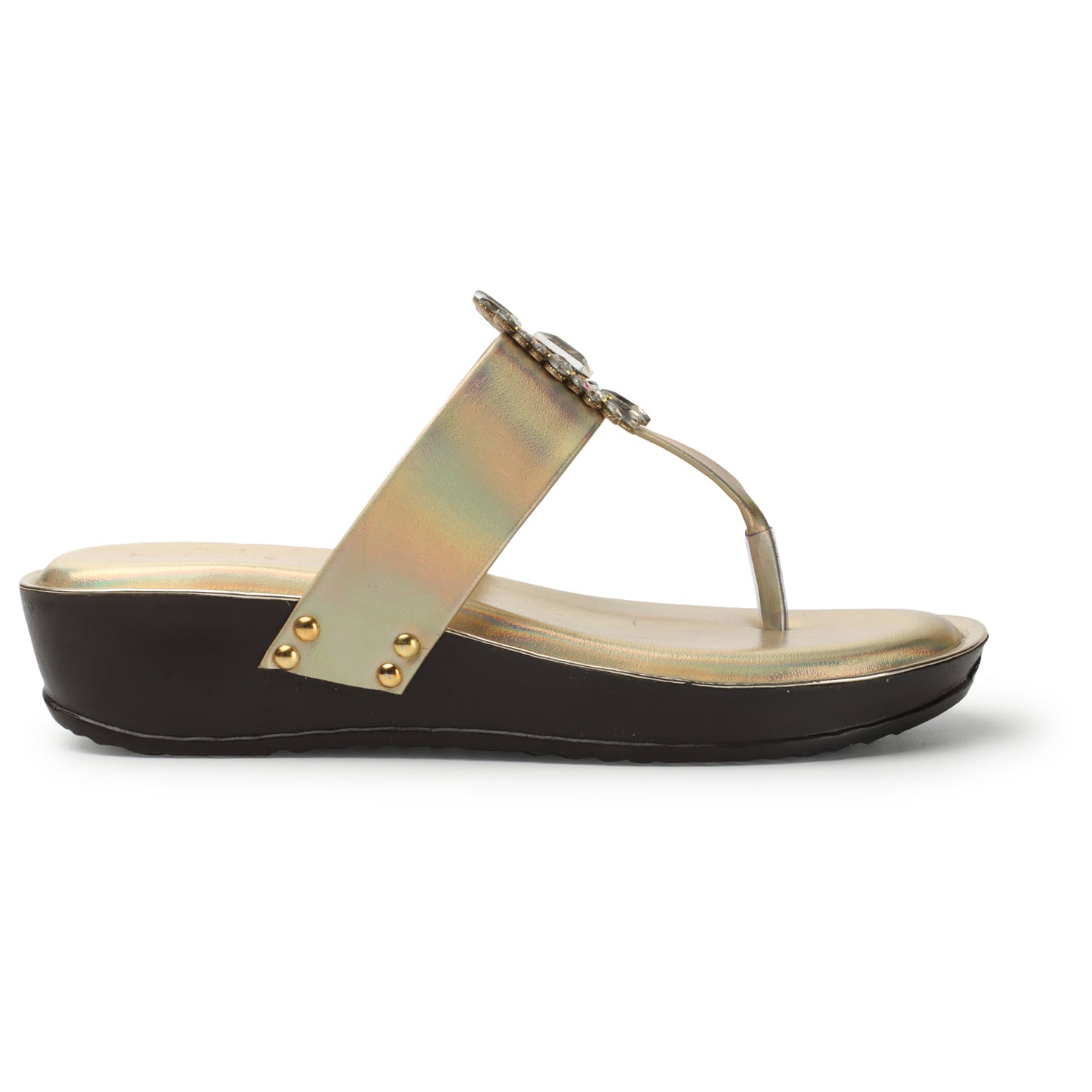 Chic & Elegant Stone Embellished Cushion Platform Slippers