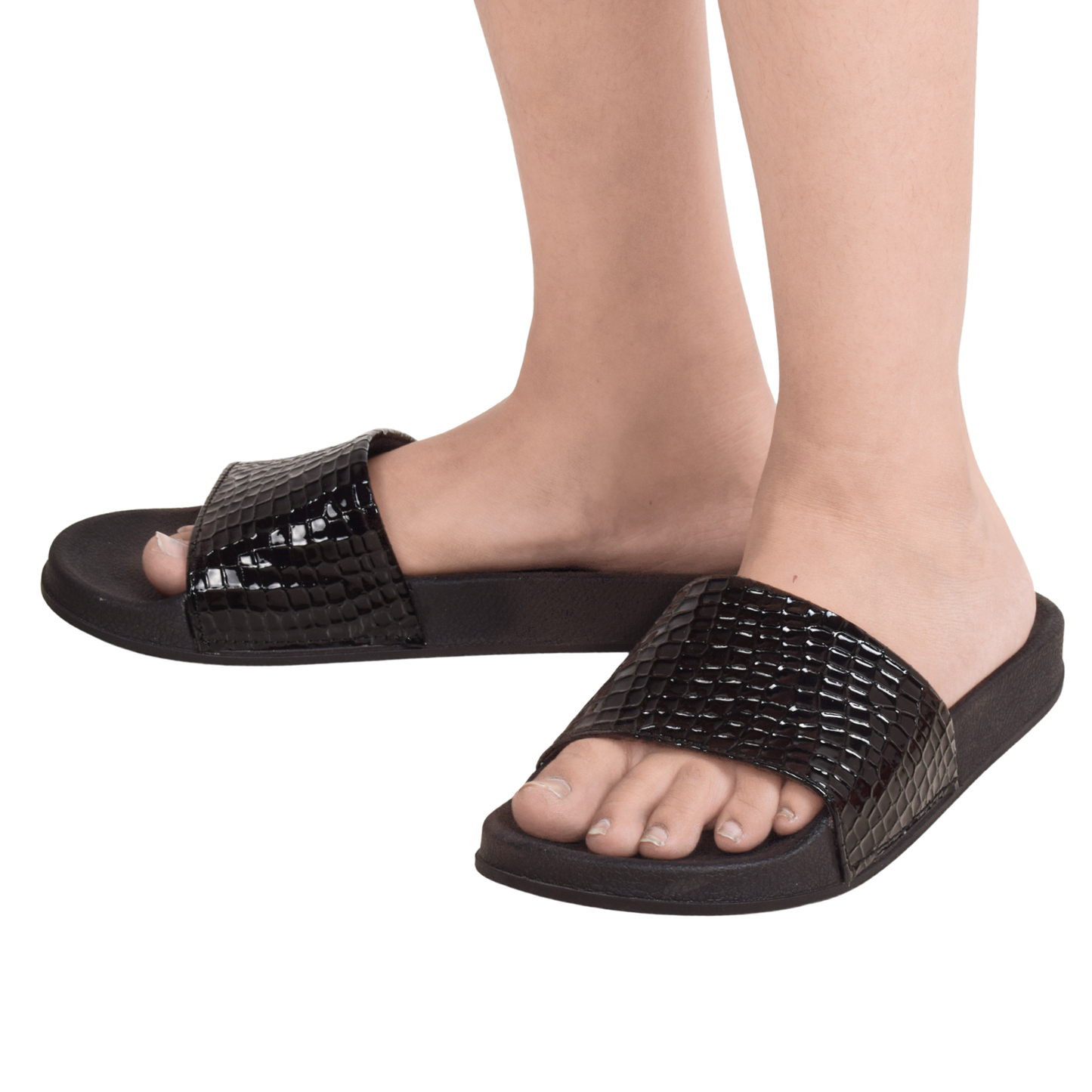 Croco Textured Design Comfortable Daily Use Sliders