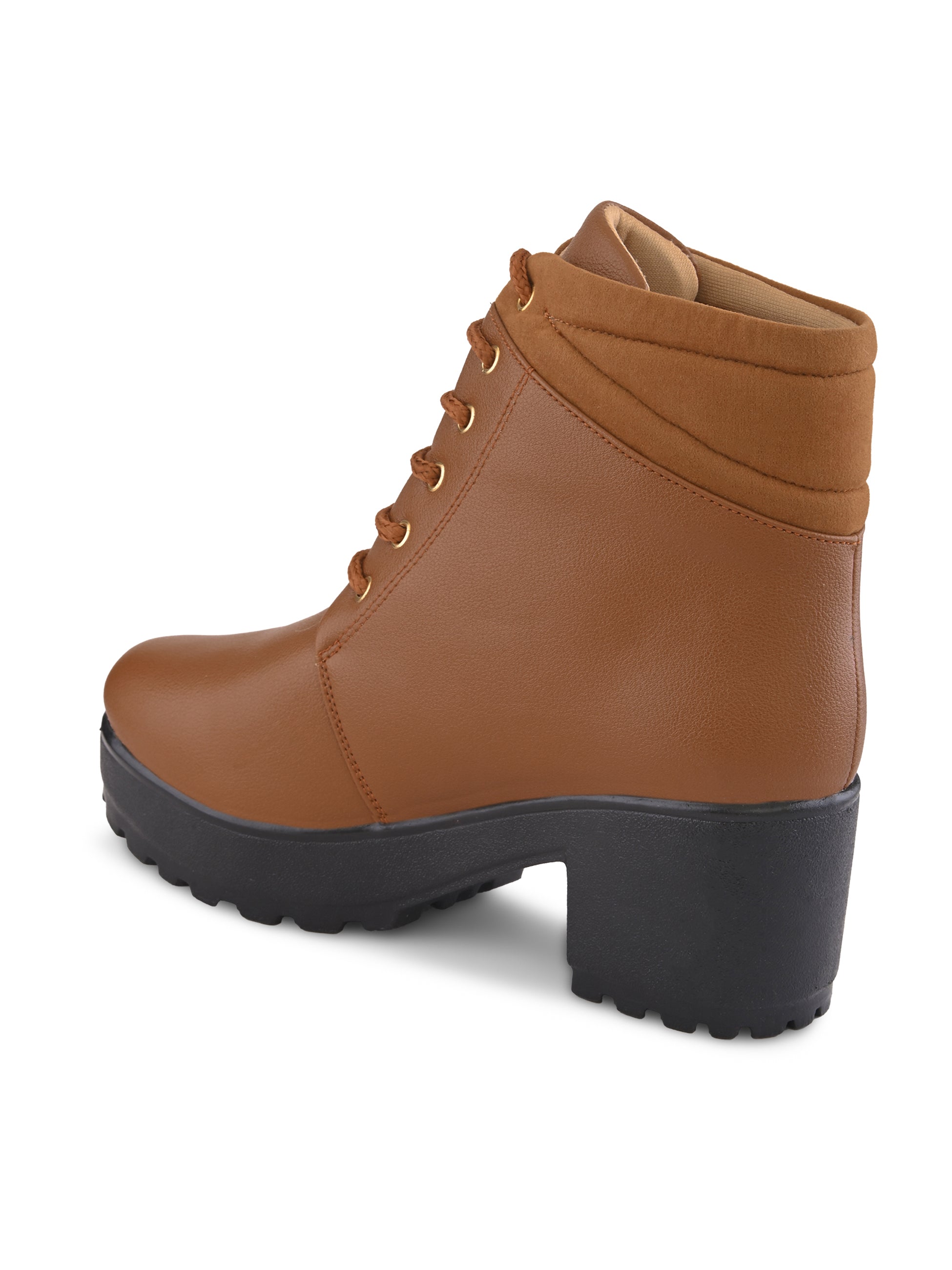 Lace-Up Pocket Detail Chunky Block Heel Ankle Boots