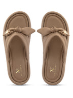 Elegant Bow Detail Embellished Slip-On Flats