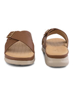 Classic Buckle Accent Cushioned Comfort Flat Slippers