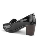 ELEGANT POINTED TOE CUSHIONED BLOCK HEEL PUMPS