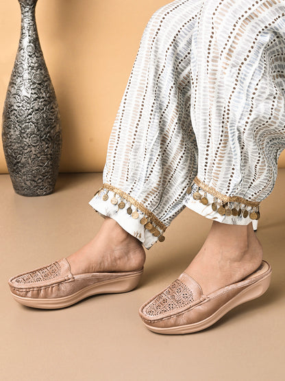 Embellished Slip-On Mules with Comfortable Cushioning