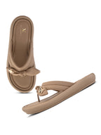 Elegant Bow Detail Embellished Slip-On Flats