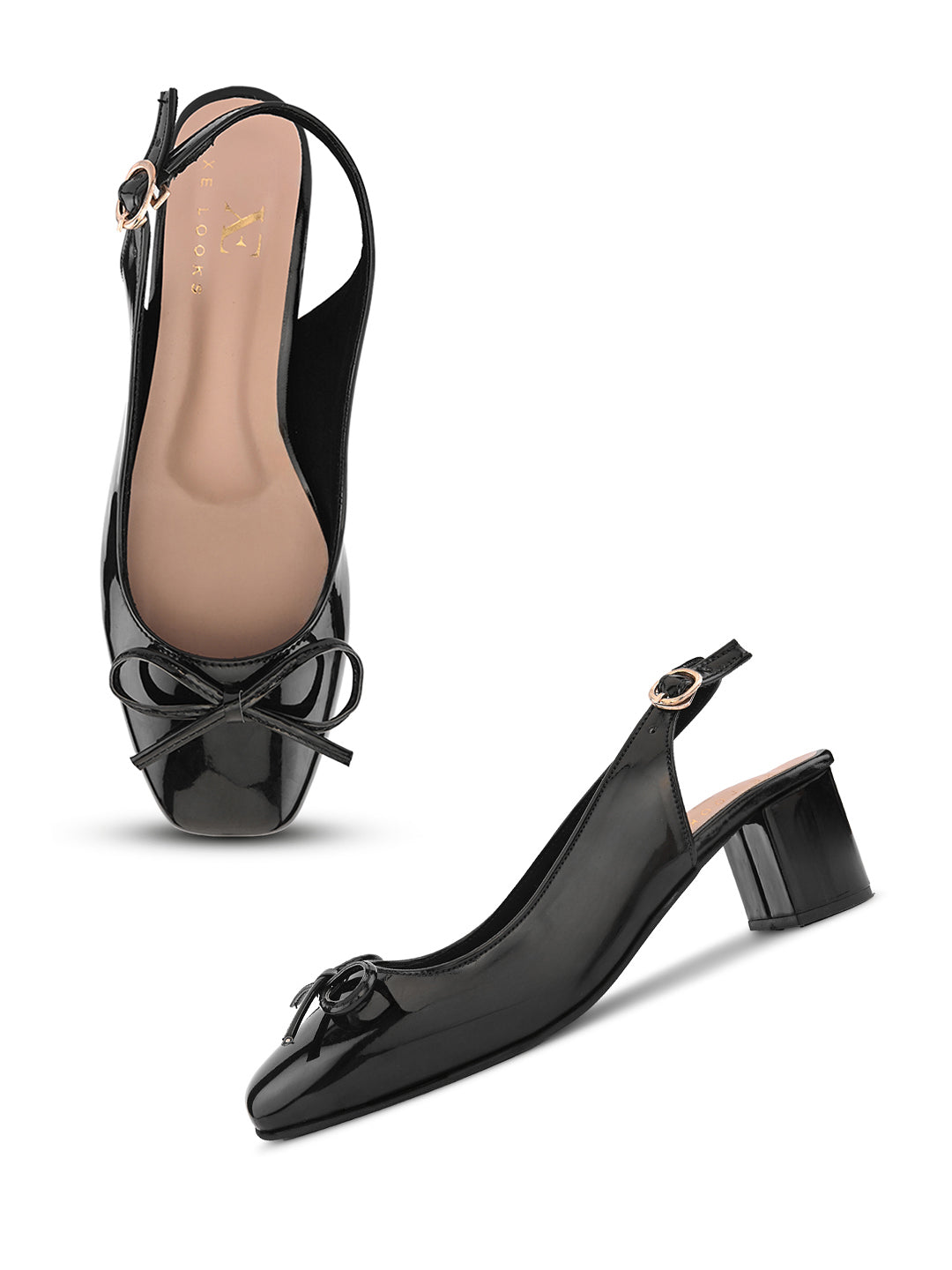 Elegant Bow Detail Slingback Block Heels