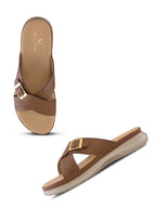 Classic Buckle Accent Cushioned Comfort Flat Slippers