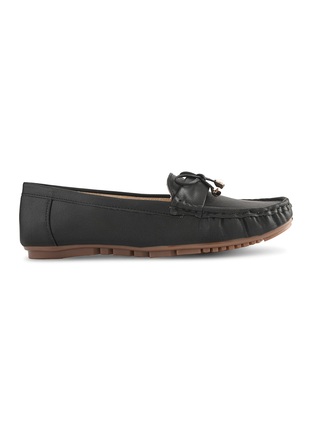Soft Cushioned Slip-On Loafers with Bow Detail