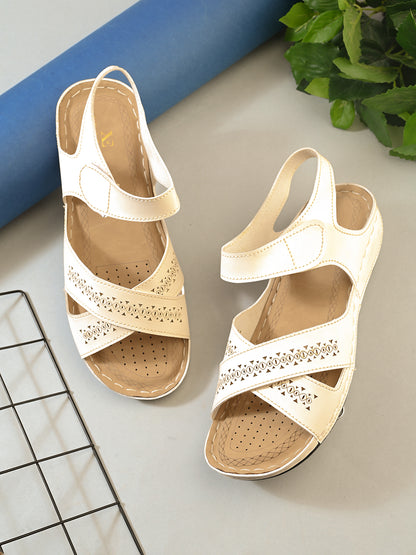 Versatile Laser Cut Cross Strap Doctor Slippers Sandals