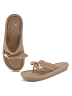 Elegant Bow Detail Embellished Slip-On Flats