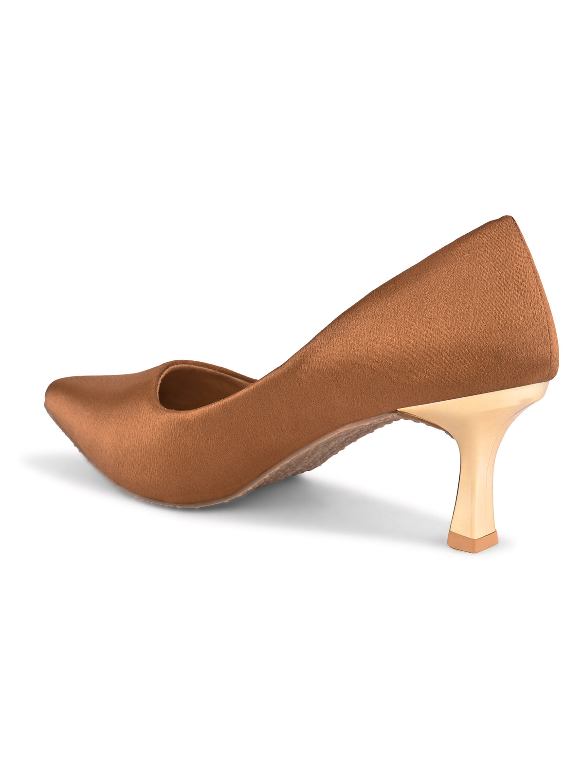 Textured Pointed Toe Sculpted Heel Slip-On Pumps