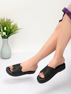 Cross-Strap with Laser-Cut Detailing Slippers