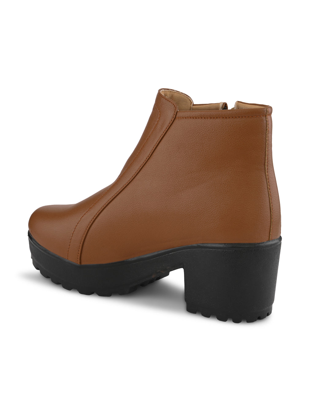 Dual-Zip Chunky Platform Block Heel Ankle Boots