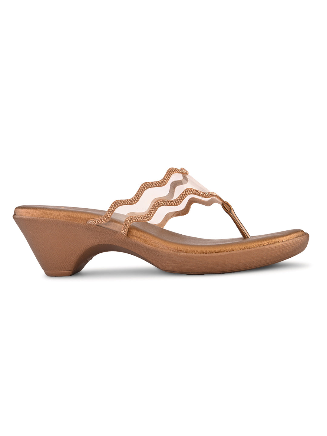 Embellished  Slip-On Sandals Wavy Strap Sandals