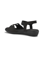 Comfort Cushion Buckle Accent Elastic Strap Open Toe Sandals