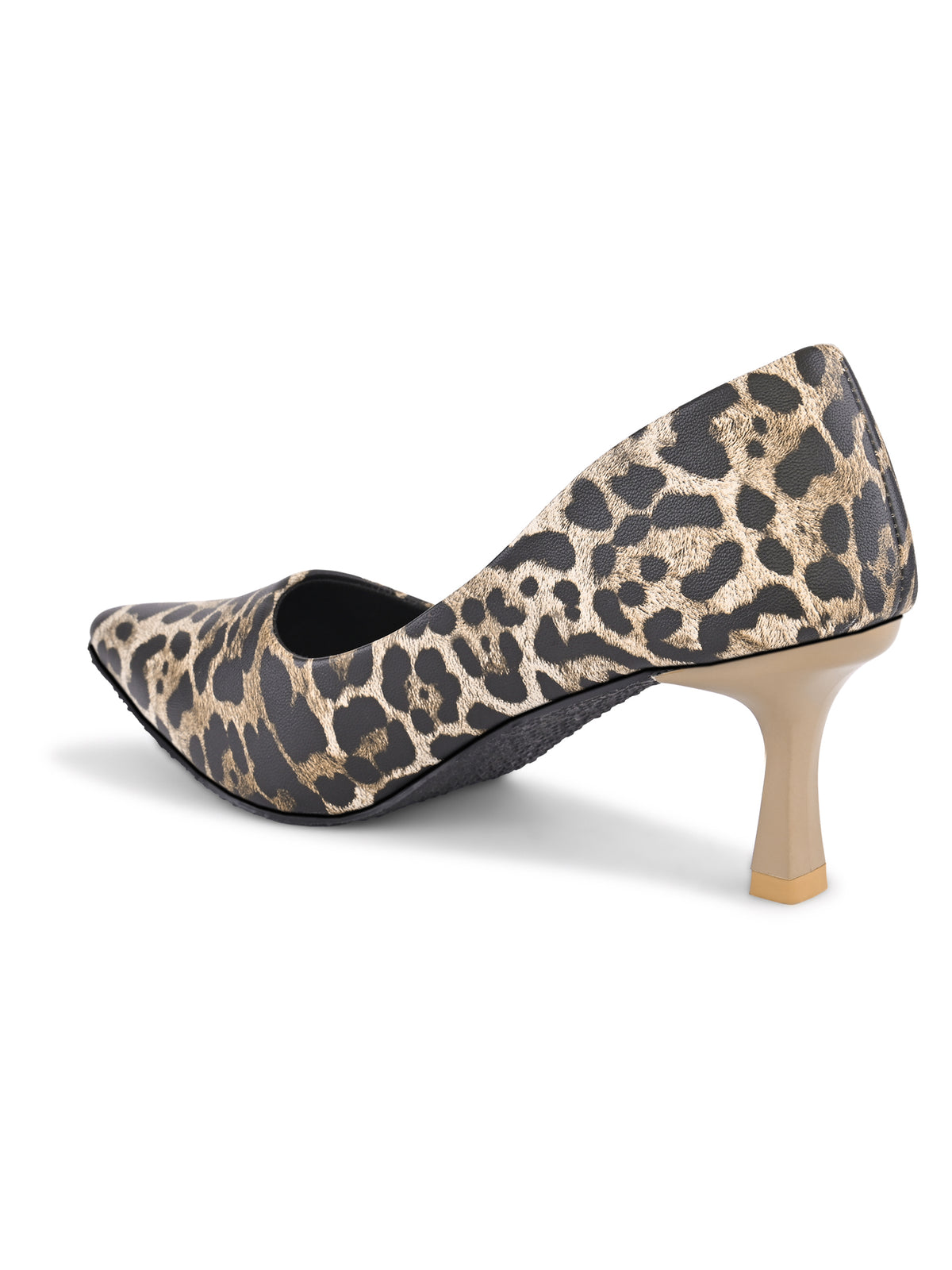 Animal Print Pointed Toe Cushioned Slip-On Pumps