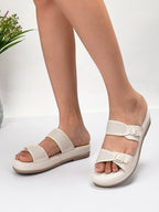 Dual-Strap with Buckle Detail Slippers
