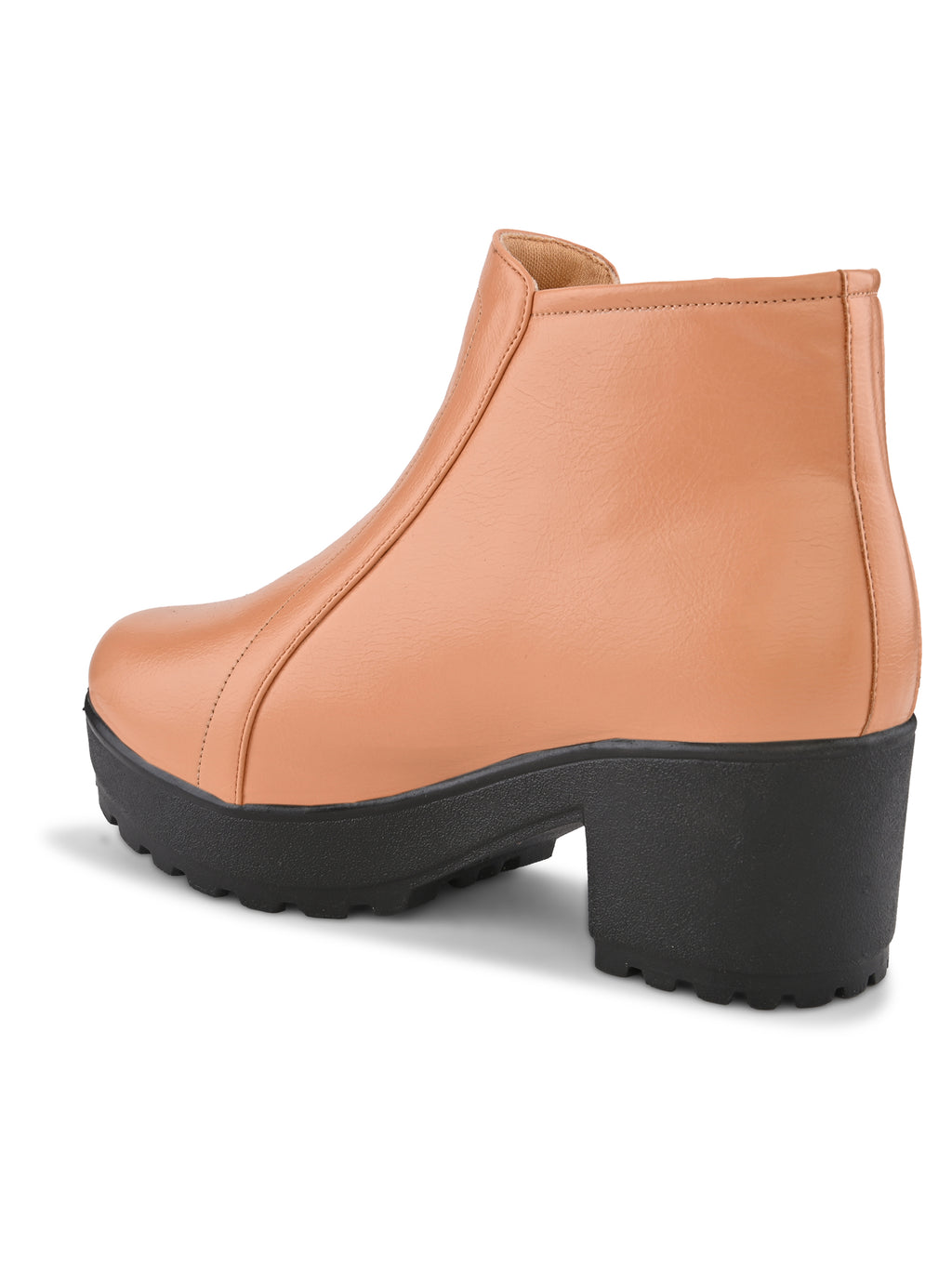 DUAL ZIP CHUNKY BLOCK HEEL PLATFORM ANKLE BOOTS