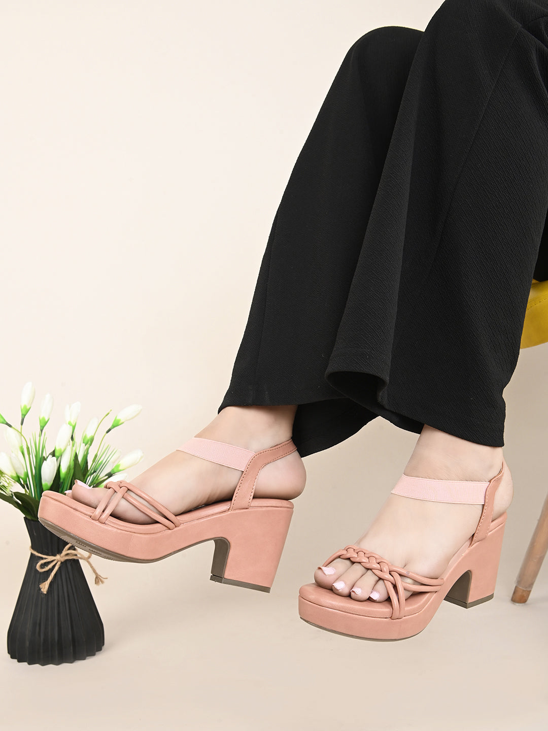 Block Heel Sandals With Comfort, Softness, Style, Elegance & Ankle straps