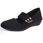 Classic & Timeless Stylish Buckle Wedge Heel Ballerinas