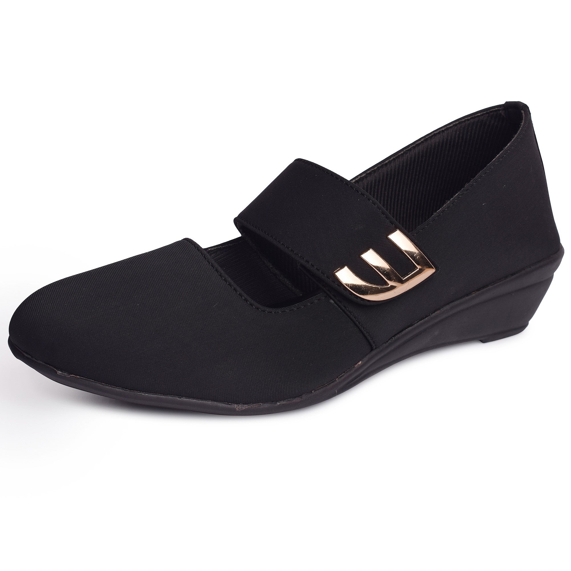 Classic & Timeless Stylish Buckle Wedge Heel Ballerinas