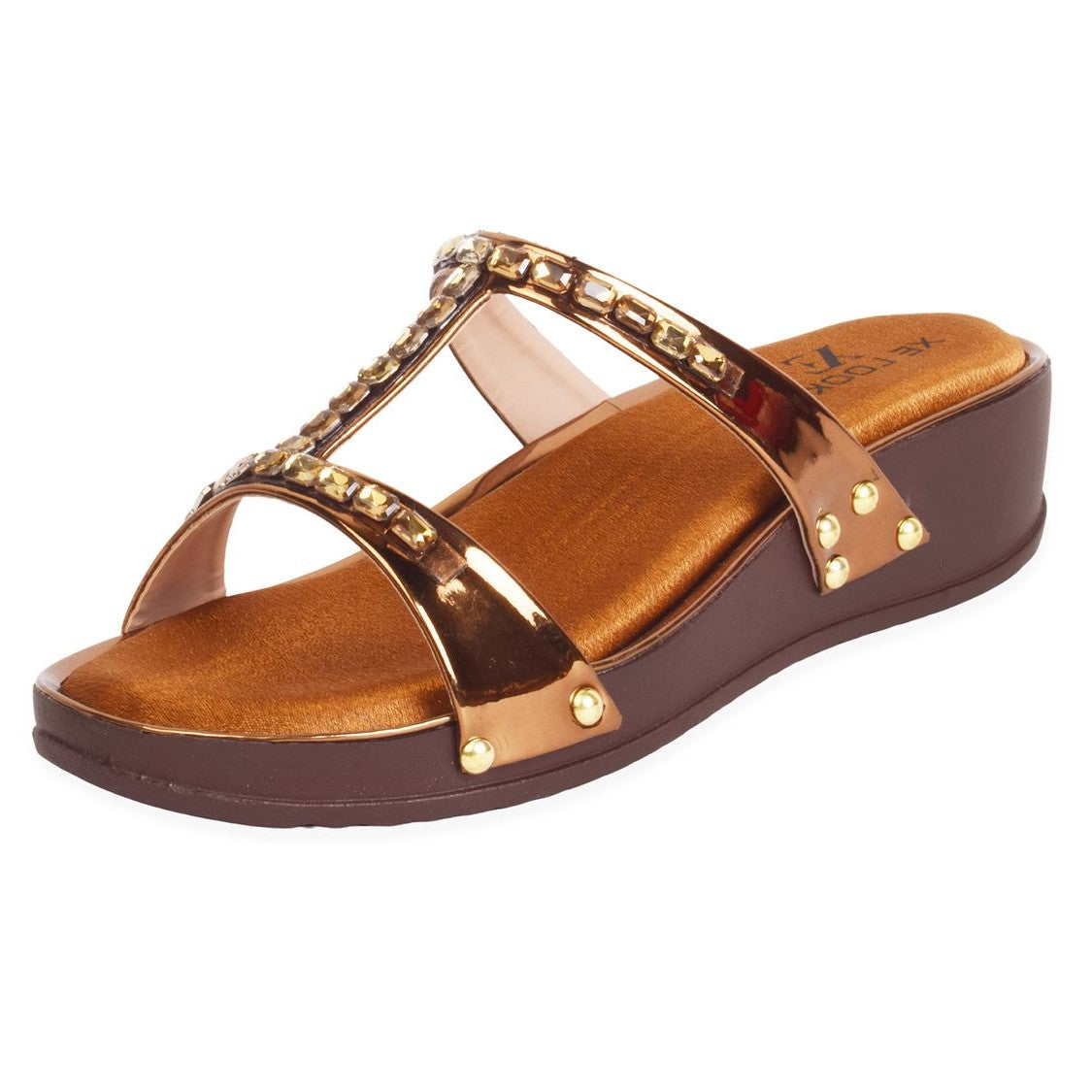 Glamorous & Eye-Catching Stone Embellished Platform Slippers