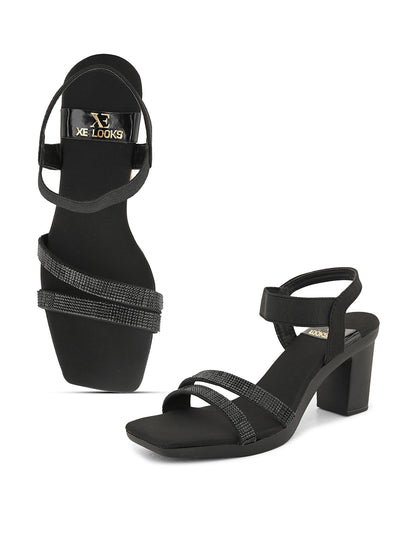 Fancy & Charm Block Heel Sandal With Ankle Straps