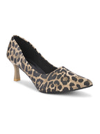 Animal Print Pointed Toe Cushioned Slip-On Pumps