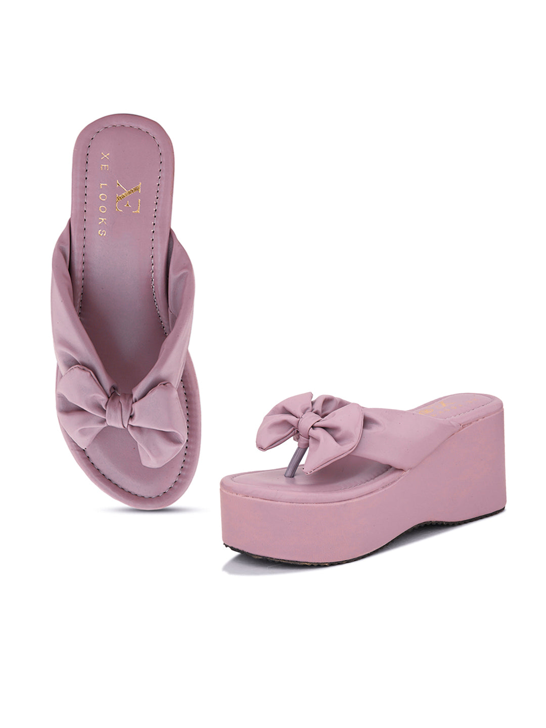 Bow Design modern comfortable cushion platform Slippers